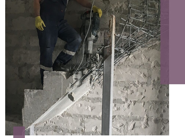 Демонтаж металлических и бетонных лестниц в Славгороде