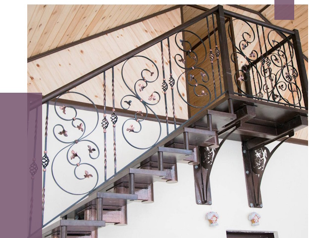 Кованые лестницы в Славгороде от 81128 руб. под ключ
