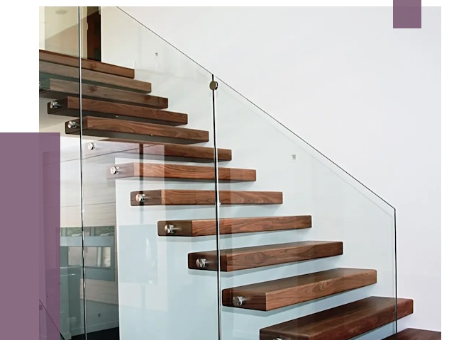 Стеклянные перила для лестницы в Славгороде от 15081 руб.