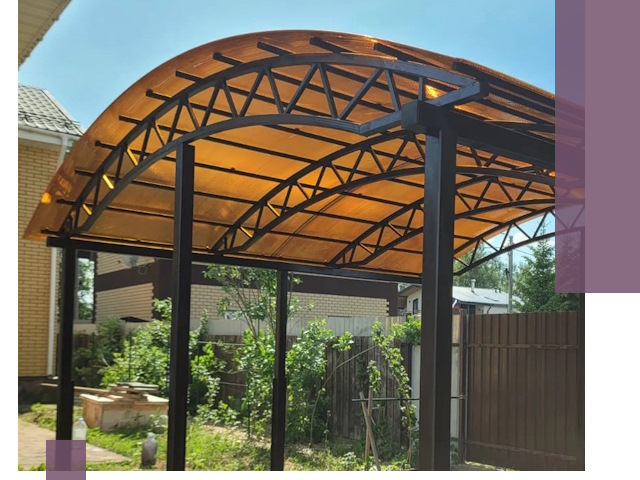 Изготовление навесов под ключ в Славгороде из качественных материалов