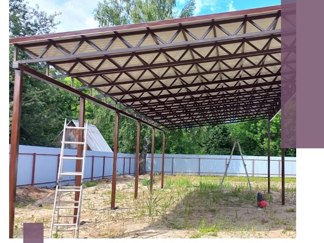 Односкатные навесы под ключ в Славгороде — изготовление и монтаж