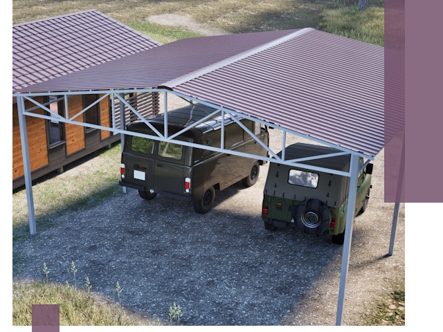 Двускатные навесы под ключ в Славгороде — изготовление и монтаж