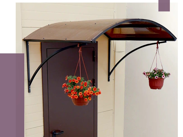 Козырьки над входом в Славгороде от 15081 руб.  | ПРОЛЁТ-Слд