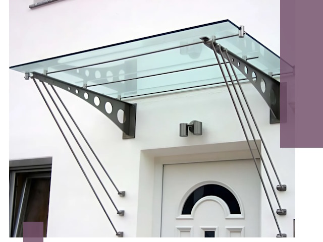 Козырьки над входом под ключ в Славгороде — изготовление и монтаж