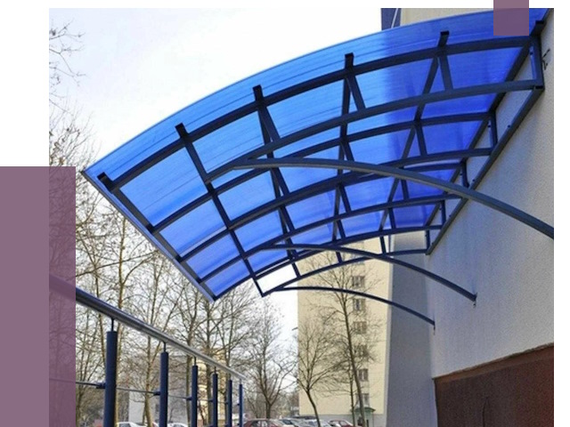 Козырьки из поликарбоната в Славгороде от 4368 руб. под ключ | ПРОЛЁТ-Слд