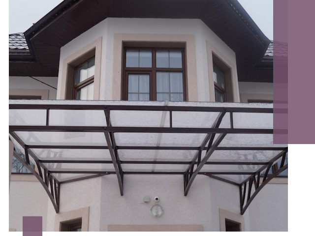 Козырьки из поликарбоната под ключ в Славгороде