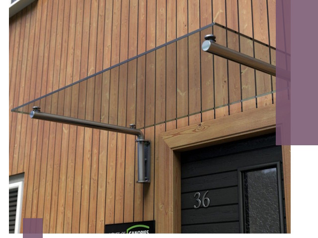 Стеклянные козырьки на входы и фасады в Славгороде