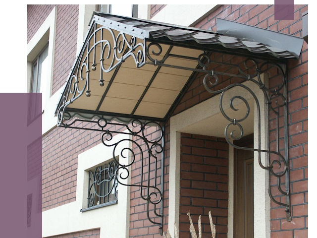 Двускатные козырьки в Славгороде под ключ от 13001 руб.