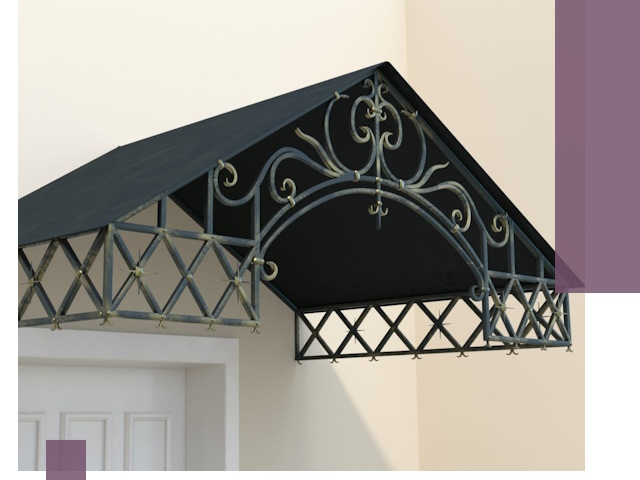 Двускатные металлические козырьки под ключ в Славгороде